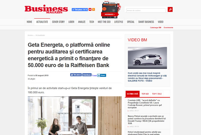 Geta Energeta in Business Magazin - Online