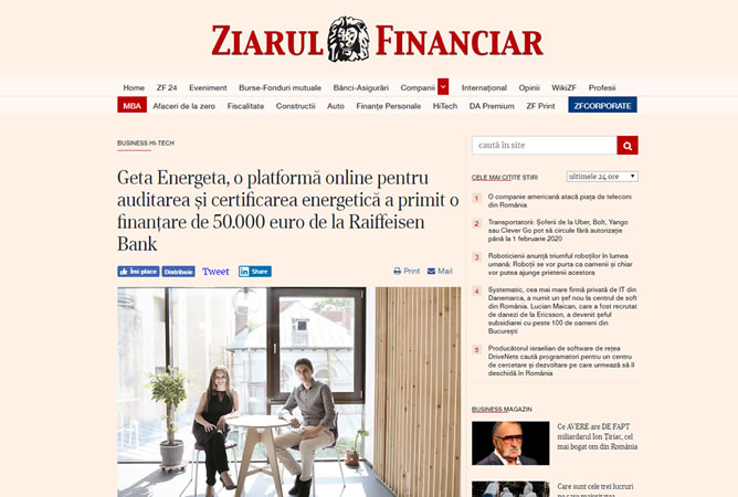 Geta Energeta in Ziarul Financiar Online, 8 August 2019